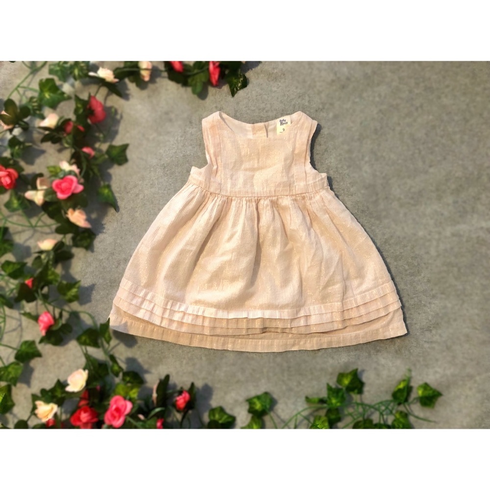 Rose Gold Pinstripe Baby Dress